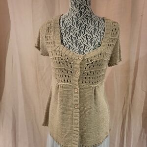 August Silk Tan Knit Top